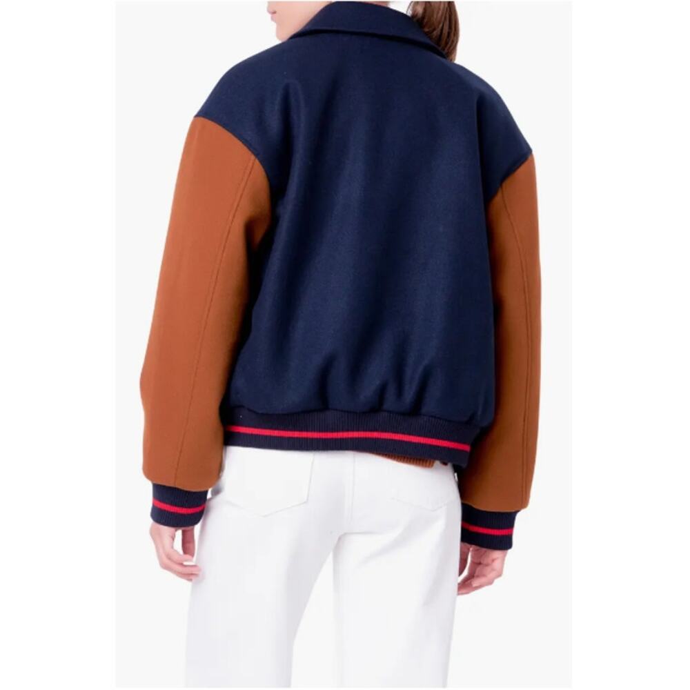 Colorblock Bomber Jacket English Factory - Picture 5 of 6